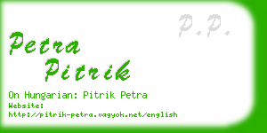 petra pitrik business card